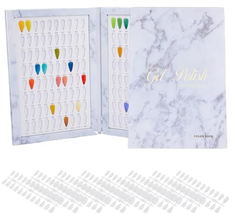 SUPERFINDINGS Livre D'Affichage des Couleurs de Vernis à Ongles avec 240PCS Ongles Gel Polish Display Board Nail Color Chart Display Book Nail Polish Sample Book avec Pointes de Remplacement Outils