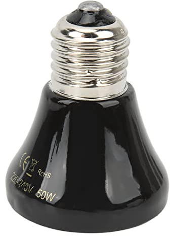 Srliya Lampada Riscaldante per Rettili in Ceramica Lampadina Mini Lampada Riscaldante Anfibia in Ceramica a Calore Infrarosso per Rettili Lucertole (50w)