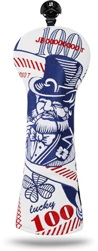 Golf Club Head covers Hybrid Utility Rescue with Interchangeable Number Tag 23456 UT Elastic Closure White PU Leather St. Patrick Pattern