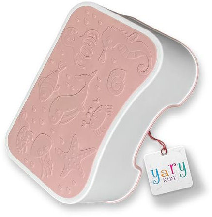 yary Kidz Tritthocker Kinder Hocker - Rutschfester Kindertritt fürs Bad, Waschbecken, Toilette, Kinderzimmer | Stabiler Toilettenhocker (37x26x16 cm), Farbe: Rosa