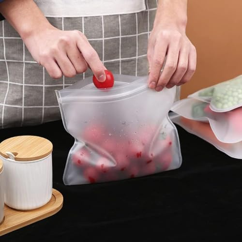 ChicBosomn 10PCS Reusable Thick Silicone Food Storage Bags Freezer Bag Leak Proof Sealed Bags(Xl:28 X 26cm)