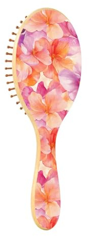 Brosse en bois Cyclamen Persicum Beauty Brosse à cheveux en bois pour femme Brosse à cheveux naturels
