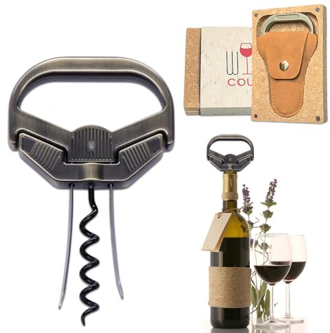 OHAANYY Sacacorchos Ah-So Dos Puntas Abrebotellas Vinos Vintage y Corchos | Sacacorchos Antiguo Estilo Retro en Cinc Cromado. Abrebotellas para Descorchar Sin Romper Corcho Ideal Vinos
