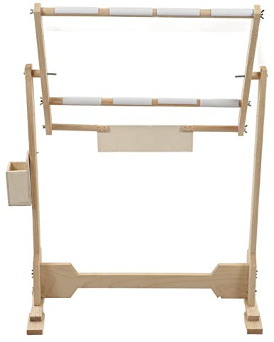 KIMISS Metiers a Broder - Cornice regolabile in legno, con cornice da ricamo, supporto da pavimento per ricamo, da tavolo