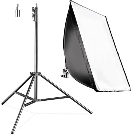Walimex pro Softbox 40x60 cm Set LED 35 W 5000 K Lumière Studio Trépied Voyage 260 cm Amortissement à Ressort Diffuseur 5000 K 2X Sac Équipement Photo Éclairage Streaming TikTok