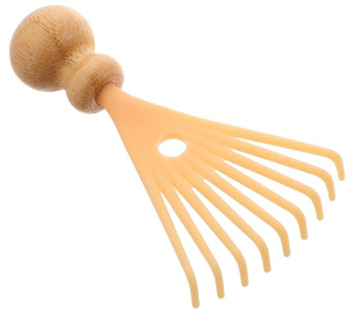 ARTSEWPLY Masseur Manuel Beige en Bambou et Pp pour Massage Cranien Cheveux, Stimulation Précise et Relaxation en Voyage