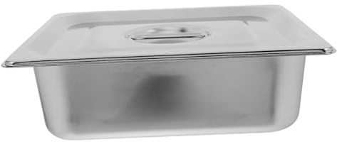 LIGIGWASH Plat Inox avec Couvercle en Acier Inoxydable 1/1 et 1/2, Bac de Table à Vapeur pour Restauration, Buffet et Hôtels