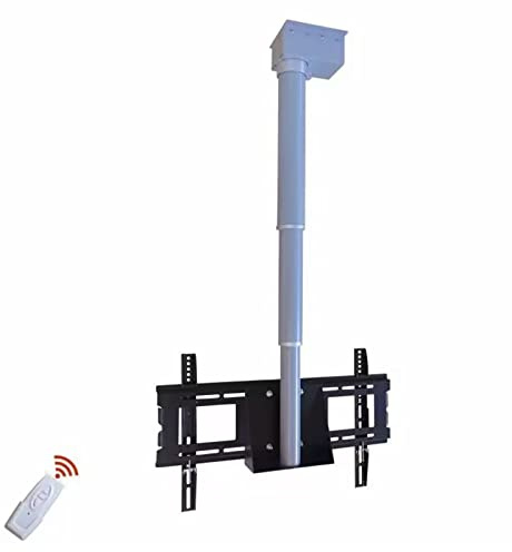 LWJSOCP Supporto TV Universale per TV LED - Staffa di Sollevamento TV motorizzata, Supporto TV da soffitto motorizzato con Telecomando, Rotazione di 90°, Adatto a TV con Schermo LED da 26-