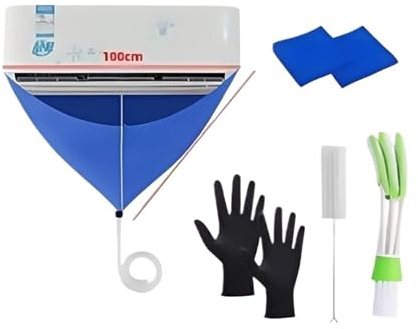 Kit De Nettoyage For Climatiseur Split Mini, Housse De Protection Étanche Murale, Nettoyage Anti-poussière Avec Tuyau D'évacuation Et Protection For Tuyau D'eau.(7pcs)