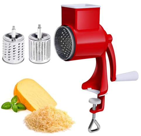 Mulino per formaggio rotante - Tritatutto rotante a manovella, temperamatite, utensile da cucina a manovella con più superfici grattugiate | Adatto per cucinare quotidianamente, cottura, guarnizione