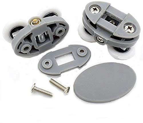 YUANQIAN Juego de 4 Rodillos, rodamientos, Ruedas Dobles para Puerta de Ducha,Distancia de 30 mm (23mm)