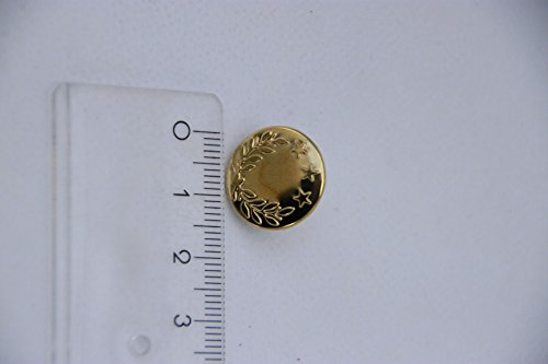 Telliswelt 100 Qualitäts Nähfrei Jeansknöpfe Eichenlaub Sterne Gold 17 mm Ersatzknopf