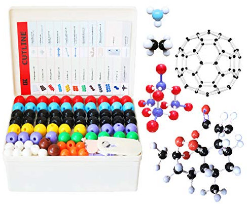 LINKTOR 444 Stücke Organische Chemie Molekülmodell Set Wissenschaftliche Anorganische Strukturen Atom Molekulare Elektronenbahn Link Model Lehre Studenten Chemieunterricht Kit für Kinder Bildung