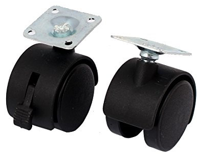 Aexit Office Chair Swivel Twin Wheel Plate Caster w Brake 1.5 Black 2PCS (3146293290792adabb67fafcddfa0366)