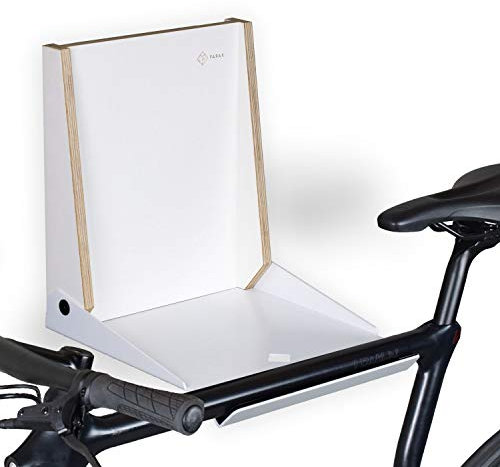PARAX Design Fahrrad-Wandhalterung, Fahrradaufbewahrung, klappbare Fahrradhalterung, Wandhalter Fahrrad, Made in Germany - L-Rack passend für Rennrad Hardtail Tourenrad - schwarz o. weiß (weiß)