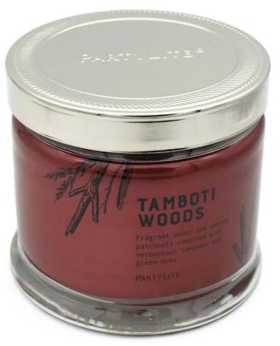 PartyLite 3-Docht-Duftwachsglas Kerze, Safari Holz, Tamboti Woods G73C1020