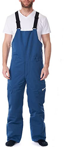 alpine swiss Isolierte Schnee-Latzhose für Herren Wasserdichte Winter-Ski-Snowboard-Hose Blau XL