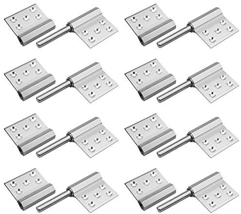 Lot de 8 charnières détachables de portes en alliage d'aluminium avec 10 trous de montage à tête fraisée - Épaisseur 2,2 mm - Charge maximale 49,9 kg - Vis non incluses