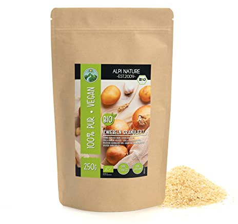Alpi Nature Lökgranulat BIO 250g, Torkad Granulerad Lök, Ekologiska Lökgranulat, Lök Granulat