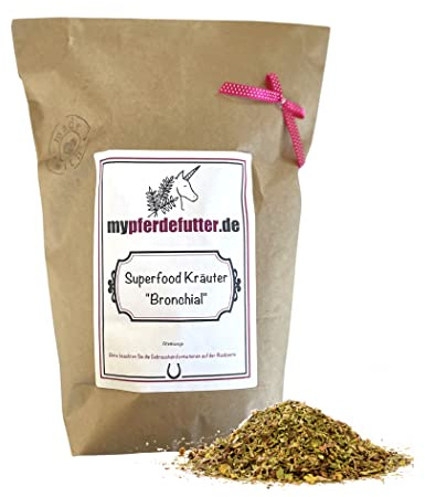 mypferdefutter Bronchial/Atemwegs Kräuter für Pferde 100% Natur PUR - Pferdekräuter frei von Zusätzen für Dein Lieblingspferd - unterstützen natürlich bei Atemwegsproblemen (500 g)