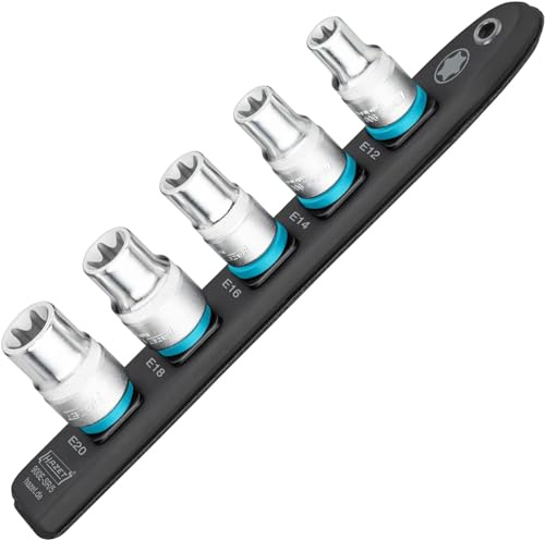 Hazet SmartRail, Flexible Kunststoff-Steckleiste 900E-SR/5, Länge 245 mm | Antrieb 1/2 Zoll (12,5 mm) Vierkant hohl, Abtrieb Außen TORX Profil, Länge 245 mm, Breite 37.4 mm, 590 g