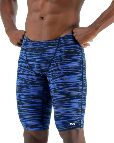 TYR Herren Durafast Elite Athletic Jammer Badeanzug Badehose, Blue Fizzy, 38