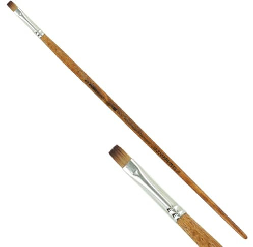 KUM 5125511 - Pennello per acrilico e olio Wood Line, piatto, misura 6, per artisti, pennelli per artisti, forniture per artisti
