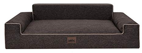 Bjird Hundebett - Hundekorb für kleine mittelgroße & große Hunde - Hundekissen - Hundesofa - Bezug abnehmbar und waschbar - Glamour New - Größe: M: 78 x 53 cm - Braun Inari