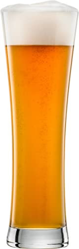 SCHOTT ZWIESEL Weizenbierglas Beer Basic 0,5 l (4er-Set), geradlinige Weizengläser für Weizenbier, spülmaschinenfeste Tritan-Kristallgläser, Made in Germany (Art.-Nr. 130007)