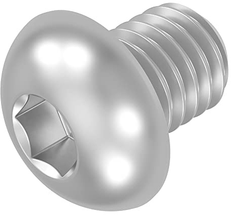 SECCARO Flachkopfschraube M5 x 6 mm, Edelstahl V2A VA A2, ISO 7380, Innensechskant, 20 Stück