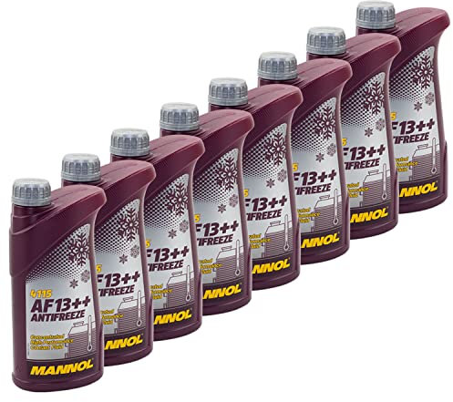 Kühlerfrostschutz Kühlmittel Konzentrat MANNOL AF13++ Antifreeze 8 X 1 Liter -40°C rot
