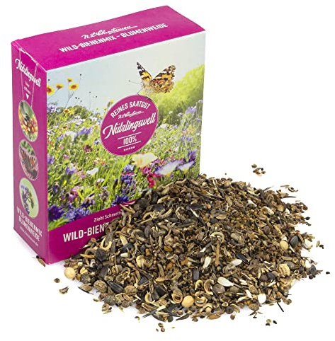 Wild-Bienenmix-Blumenweide, N.L. Chrestensen Blumensamen Mischung, Saatgut bienenfreundlich, Sommerblumen, Mix für Bienenweide, Bienen Blumen Samen, Blumenwiese für Bienen