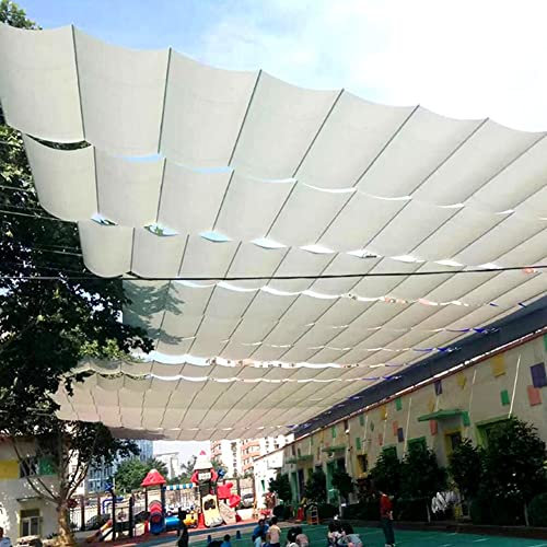 Außen Pergola Abdeckung - Schatten Wasserdicht, Terrassen-Schiebedraht Einziehbares Vordach Regensicher Für Hinterhof Terrasse, Welle Segel Markise (Farbe : Weiß, Größe : 0.8x3m)