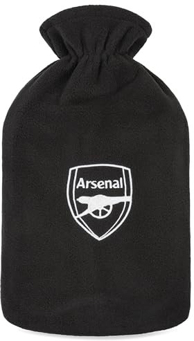 Arsenal F.C. Hot Water Bottle with Soft Cover 1.8L - Football Gifts for Him (Black)