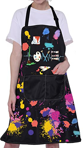 ENSIANTH Artist Aprons Gifts for Painters Aprons with Pockets Painting Cooking Kitchen Apron Painting Lover Gift Artist Lovers Gifts, Malerschürze, M