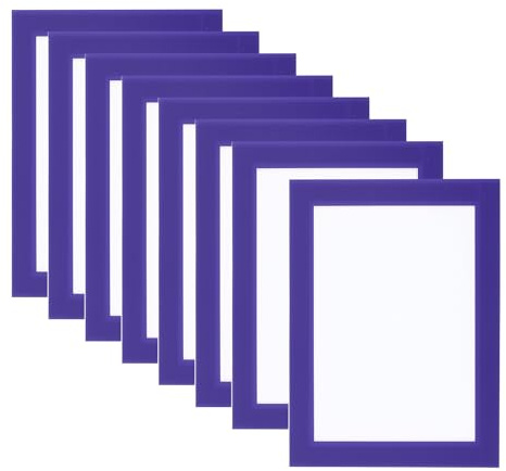 PATIKIL 8 Stück Magnetrahmen, A6 Info-Rahmen selbstklebend Aufklappbarer mit Magnetverschluss bilderrahmen für Postkarte Hinweis Zeichnung, Transparente Oberfläche, Dunkelblau