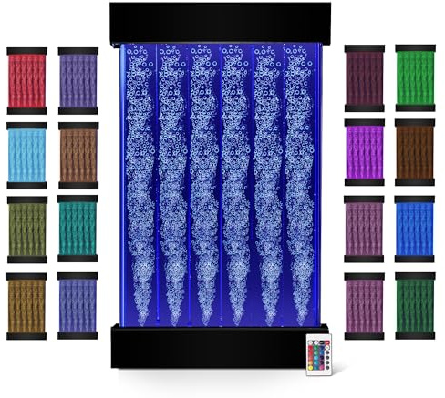 Bubble Wall Fountain Indoor Water Wall Hanging Lamp for Sensory Room Decor with 16 Colors 4 Light Effects 35 x 20