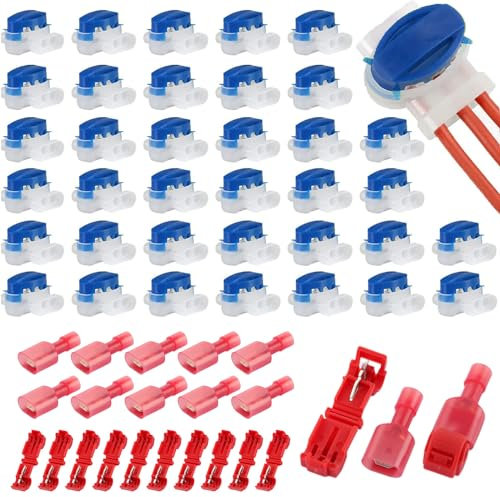 SENENQU 50Stk Kabelverbinder Mähroboter mit T-kabelverbinder, Kabelverbinder mit Gel Füllung 314 Begrenzungskabel Verbinder, kabelverbinder Wasserdicht Rasenmäher Roboter Kabelverbinder