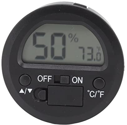 MOUMOUTEN Mini Thermomètre Hygromètre Numérique, ABS, Température Et Humidité, Jauge électronique Ronde Intégrée Portable, Boîtes à Cigares, Casiers, Espaces Rampants, Reptiles D'intérieur