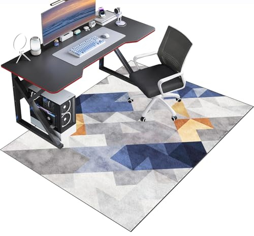 CELFER Bürostuhl Unterlage, Stuhlmatte für Harte Böden, Gaming Teppich Stuhlunterlage, Schreibtischstuhl Unterlage, Bodenschutzmatte, Gamer Teppich, Computerstuhl Teppiche 70 x 100 cm