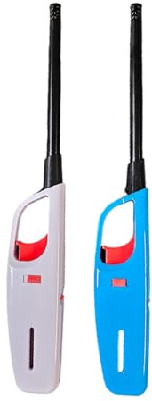 ezkart Pack of 2 Large BBQ Lighters Refillable Safety Gas with Assorted Colours Suitable for Kitchen, Barbecue, Candles, Camping, Cooking, BBQs, Fireworks etc (Pack of 2)