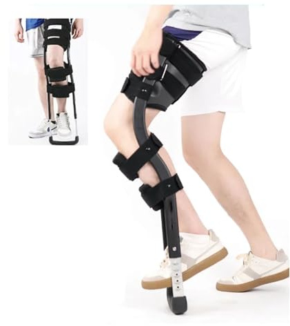 SULQING Freihändige Krücke, einbeinige teleskopische freihändige Krücke, Gehunterstützung, Bein-Knie-Mobilitätsunterstützung für Behinderte, ältere Menschen, Verletzungen, Knöchelfrakturen