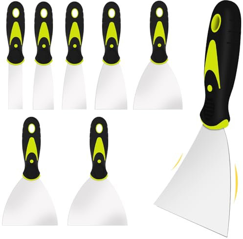 8 Stücke Putty Messer Spachtel Set, Malerspachtel Universalspachtel Gipser Spachtel Edelstahl, Schaber Palettenmesser zum Tapeten und Wände Abkratzen (1, 1,5, 2, 2,5, 3, 4, 5, 6 Zoll Breit)
