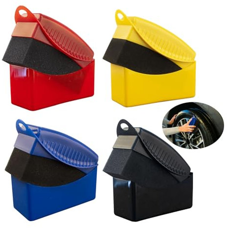 4 spugne per pneumatico, spugne e spazzola lucida, applicatore per la pulizia e la cura dei pneumatici