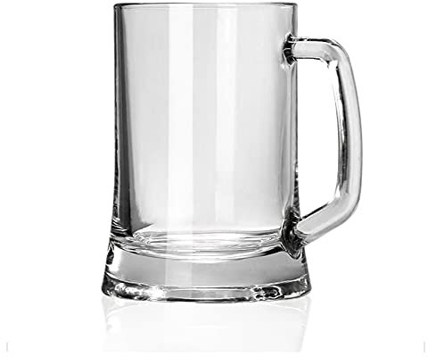YYBDENL Boccale di Birra Tazze da Birra a 1 Confezione da 395 ml Materiale di Vetro Addensato Bicchieri da Birra con Manico Adatto per la Barra dell'ufficio Domestico e Ovunque Bicchiere da Birra