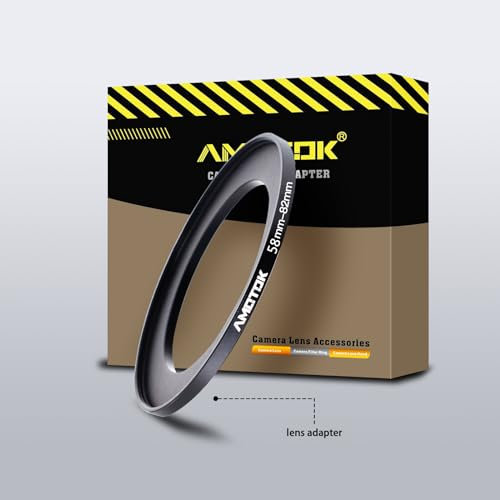 Anillo adaptador de filtro Step Up de 58 mm a 82 mm, compatible con objetivos de 58 mm a accesorios de cámara de 82 mm (accesorios de filtro UV-CPL-ND) (58 mm-82 mm)
