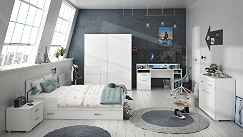 Jugendzimmer Tezaur Snow Gamingzimmer mit Gaming-Tisch Komplett Set