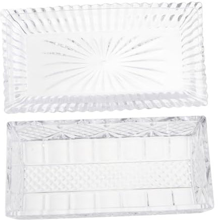 Cabilock Plato Para Con Diseño Relieve Recipiente Para Alimentos Mantequillero De Vidrio