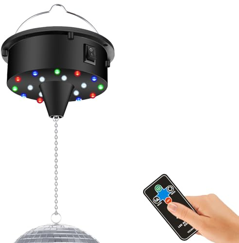 YCCOKJJ Discokugel Drehmotor, Spiegelkugel Motor mit Fernbedienung und Kette, Multi-Modus Leiser Antriebsmotor Hängender Kann einen Disco-Effekt erzeugen, für Deckenmontage, Party Gadgets(Ohne Kugel)