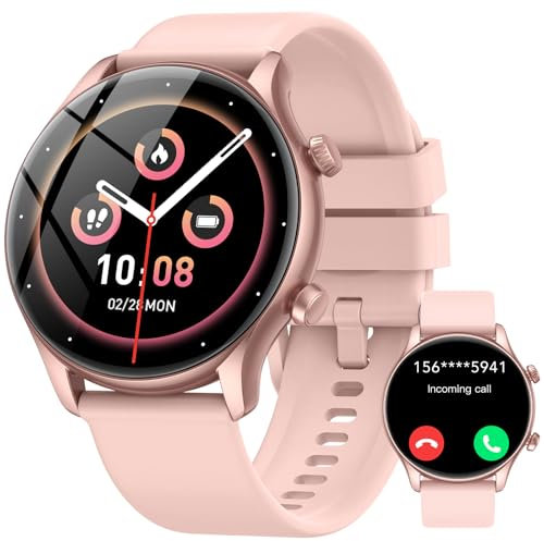 Smart Watch, 1.39 Smartwatch for Men Women (Answer/Make Call), Fitness Activity Tracker with Heart Rate & Sp02 Monitor, 100+ Sport Modes, IP68 Waterproof Fitness Watch for Android iOS (Rose Gold)